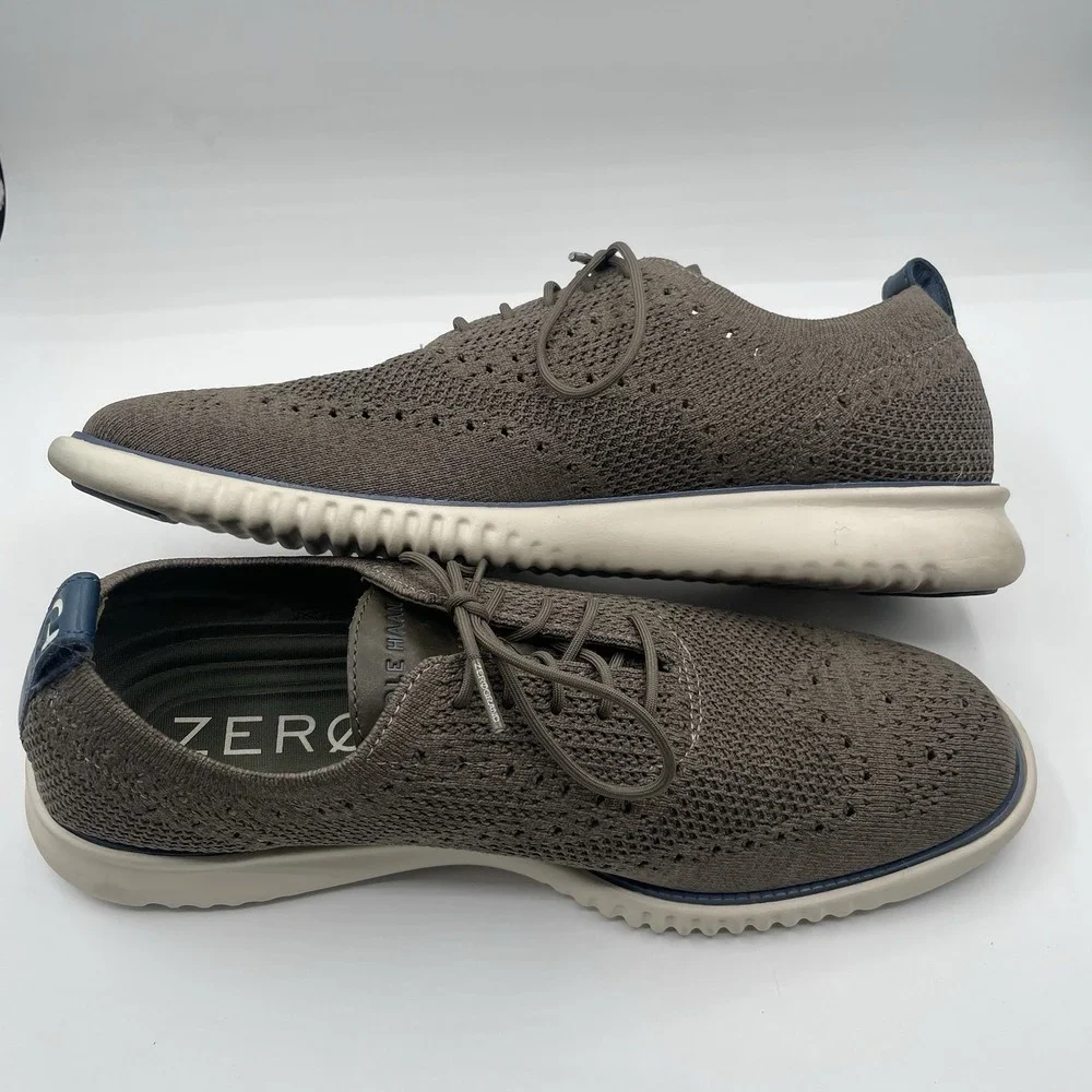 Cole Haan Zerogrand‎ Stitchlite Oxford Mens 11.5 Brown Knit Wingtip C38267